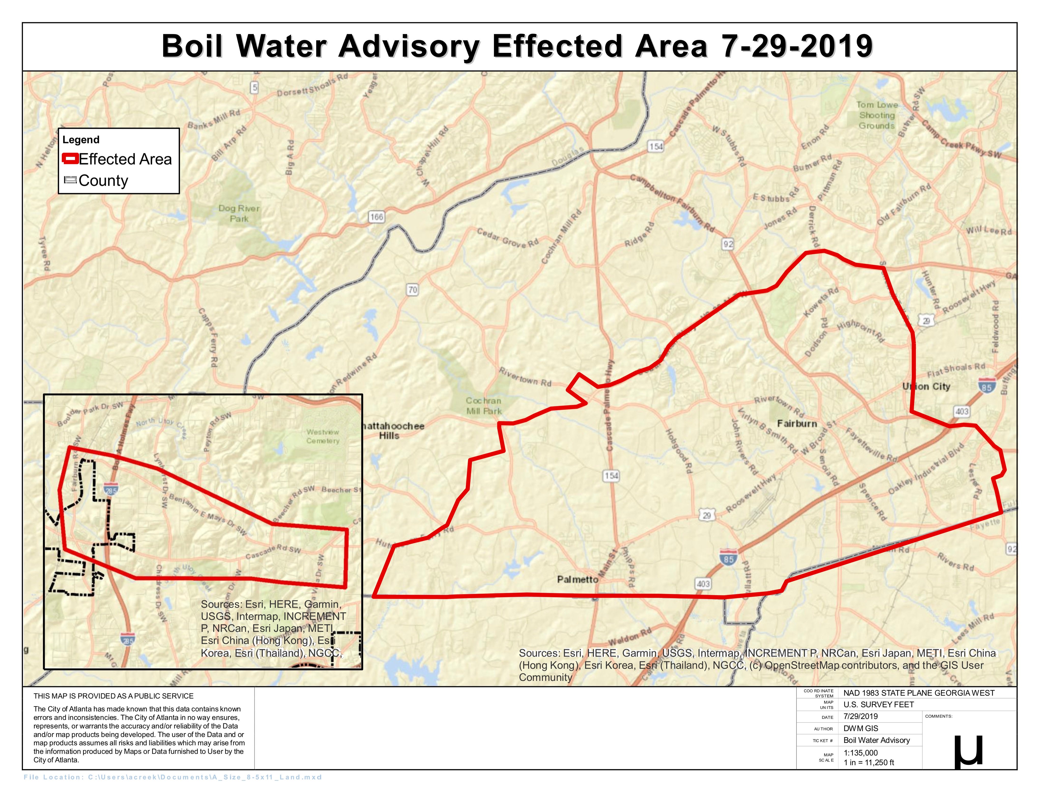 Boil Water Advisory Lifted for All Impacted Areas