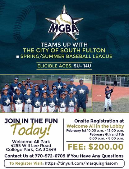 Marquis Grissom Baseball Association at Welcome All Park