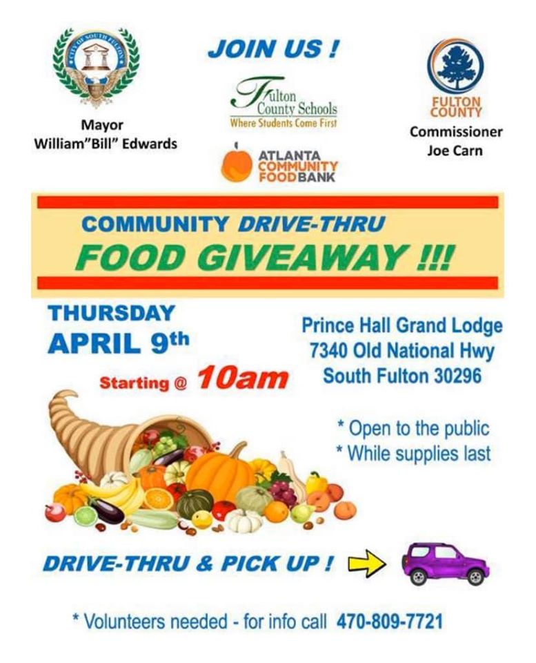 South Fulton community drive thru food giveaway